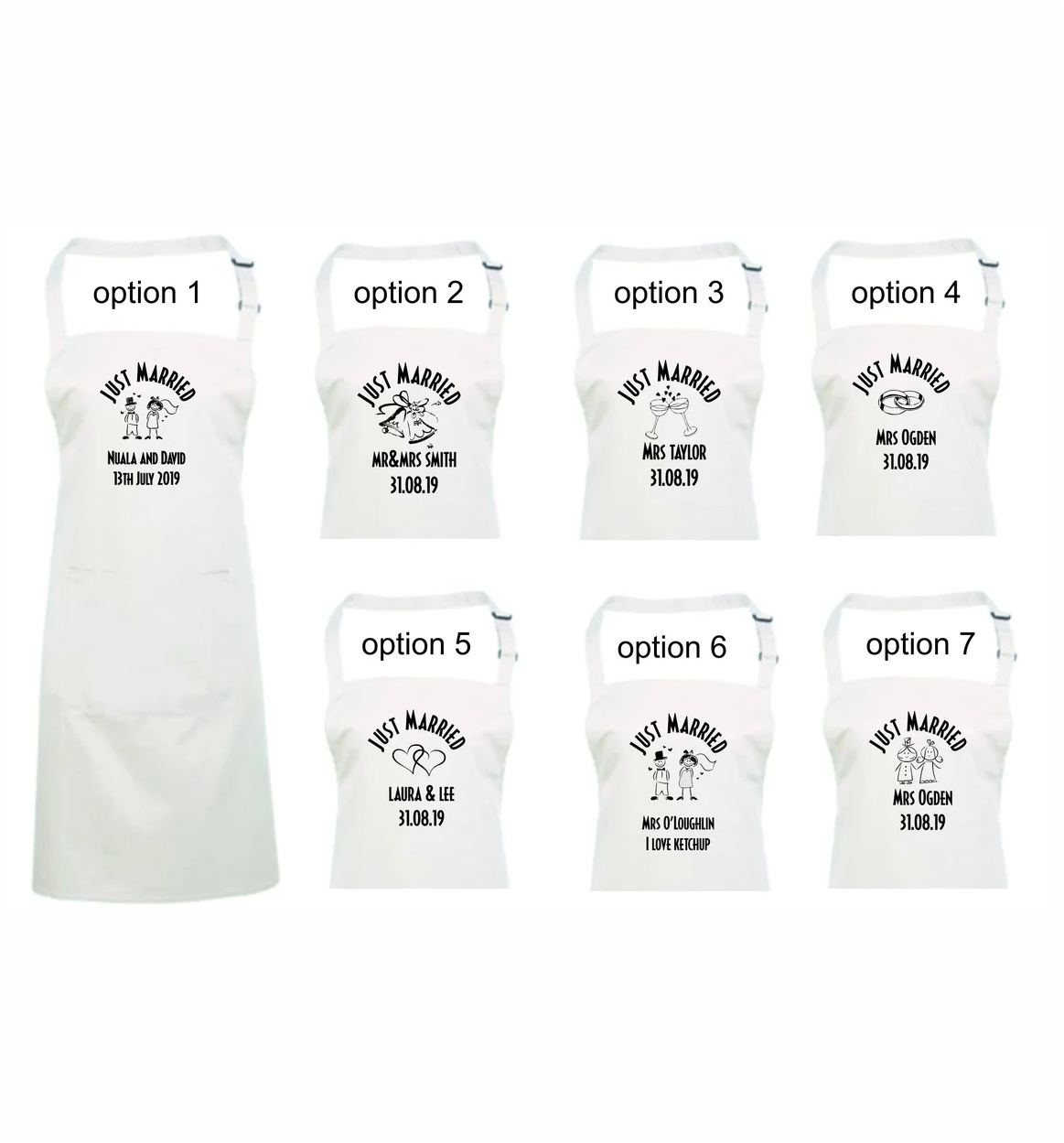 1 x Personalised Wedding Apron