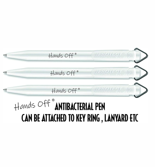 Hands off Antibacterial Pen's x 3 (White clip)