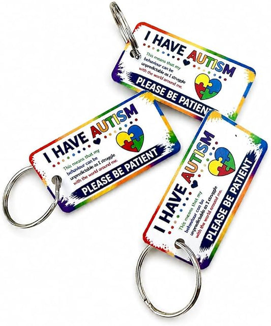 Autism Awareness Hidden Disability Keyring Tags Pack of 3