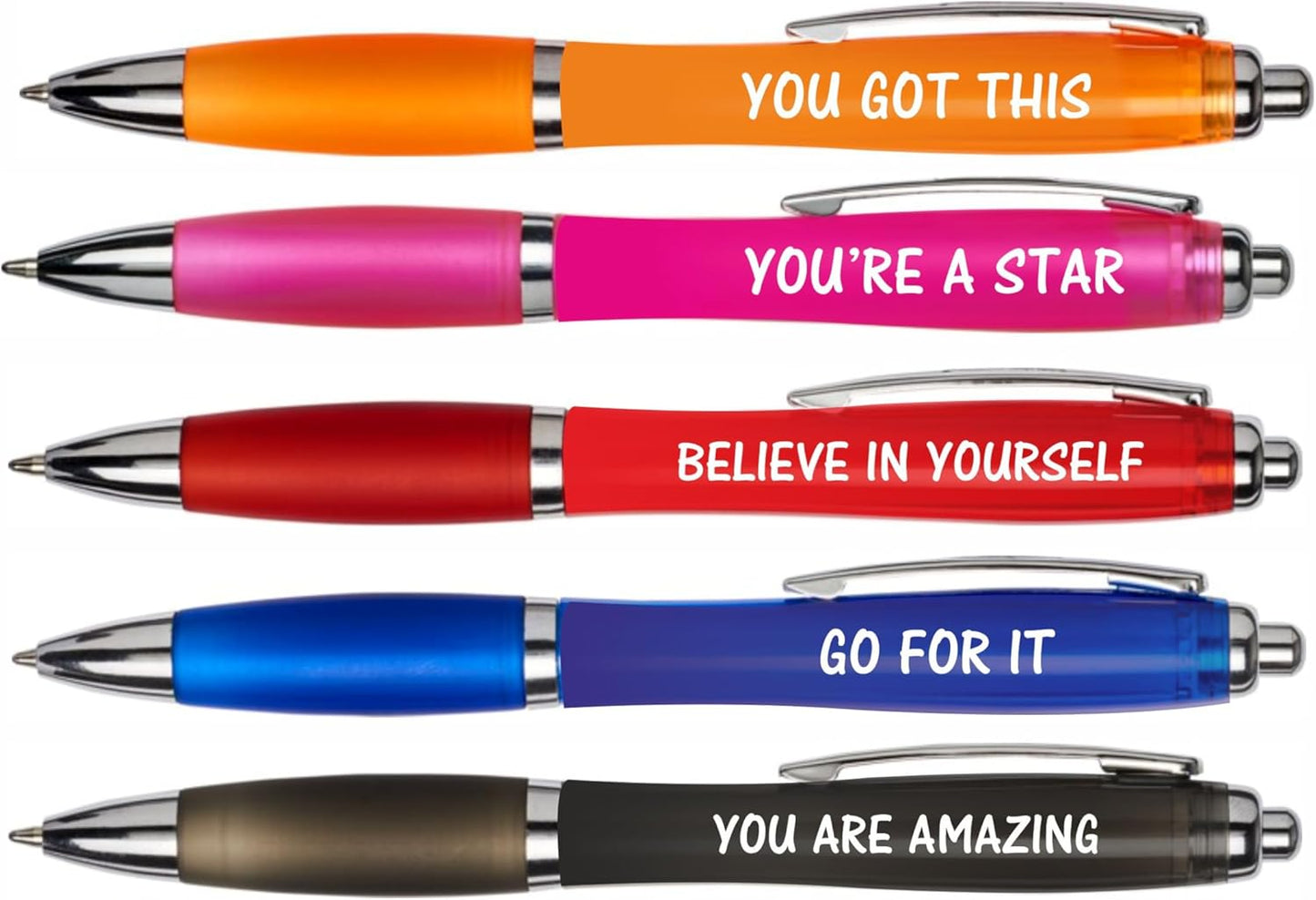 Inspirational Ballpoint Pen Gift Set, Motivational Quotes, Multicolour, 5 Pack, for Teachers, Students and Friends
