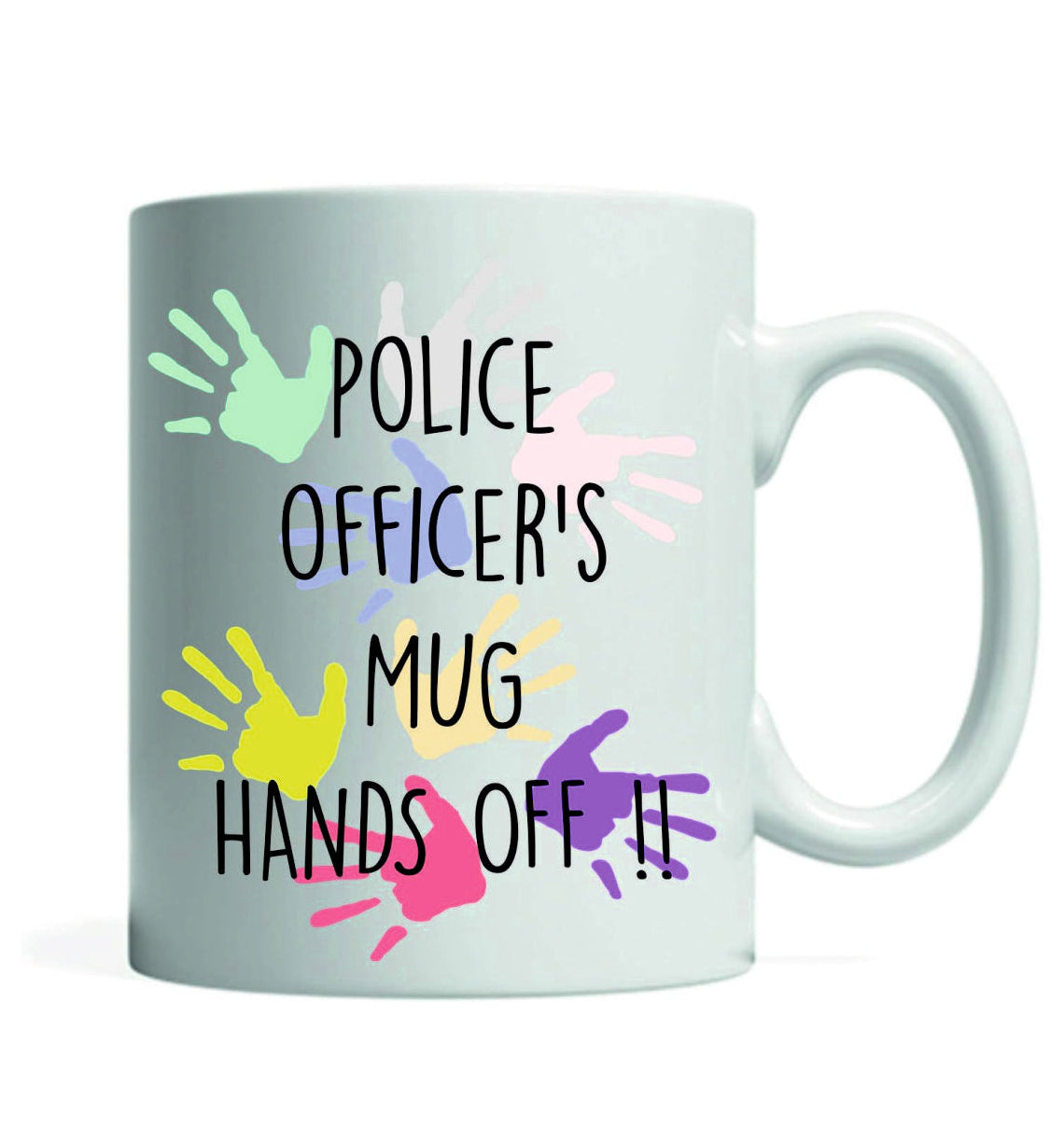 Police Officer' Mug Hands Off