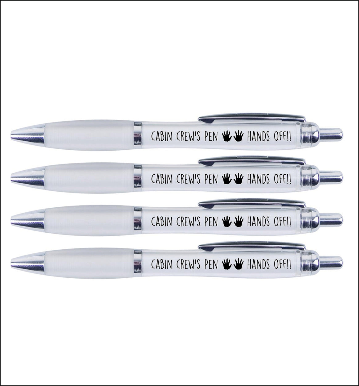 4 x Cabin crew's pen "HAND'S OFF"