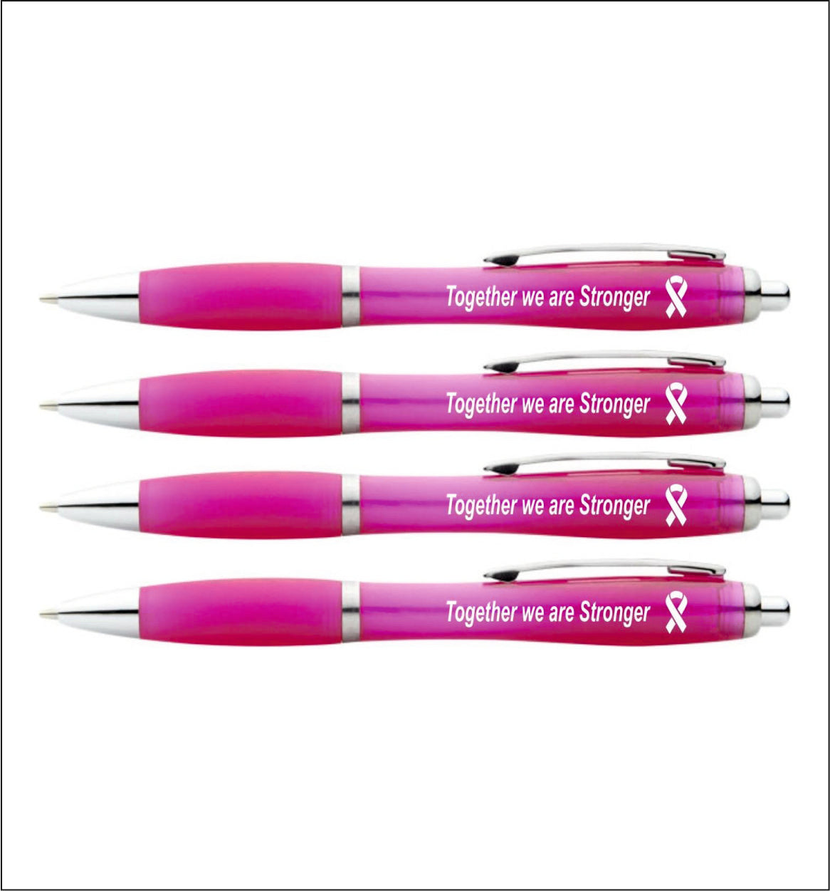 4 x Cancer Awareness Pens Together We Are Stronger