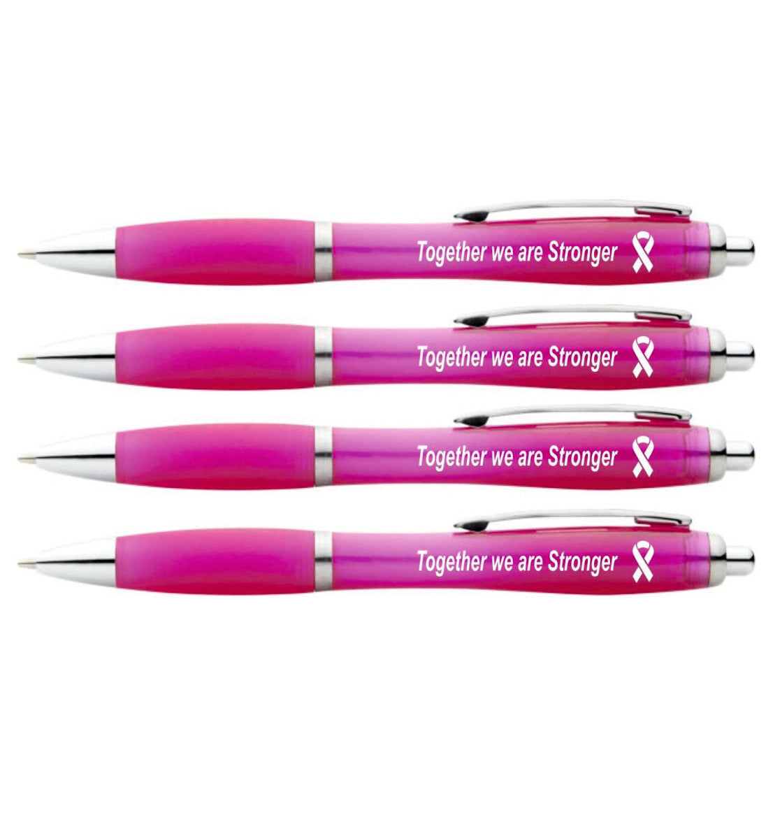 4 x Cancer Awareness Pens Together We Are Stronger