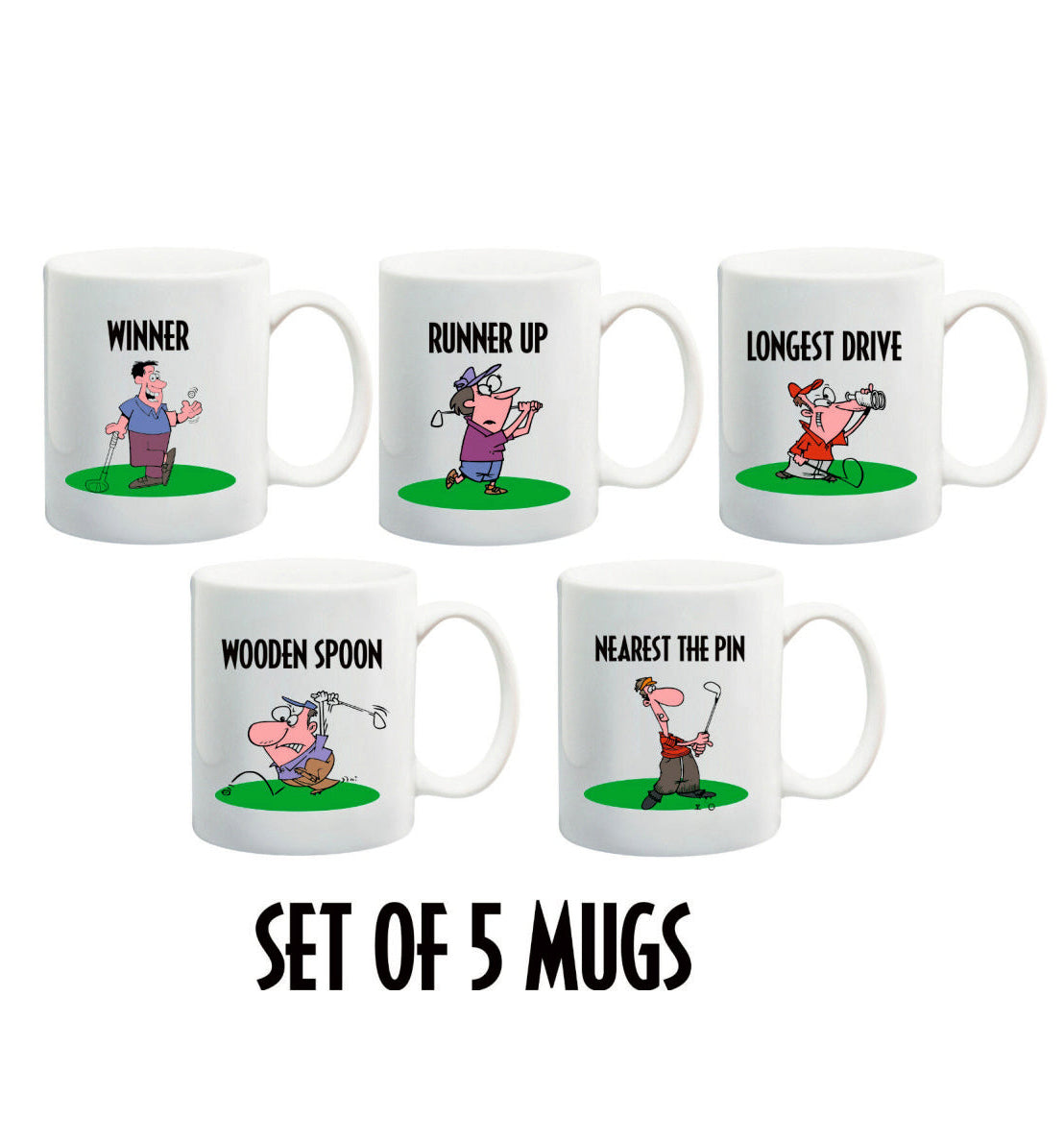 Golf Tournament Award Mug Set (5pcs)
