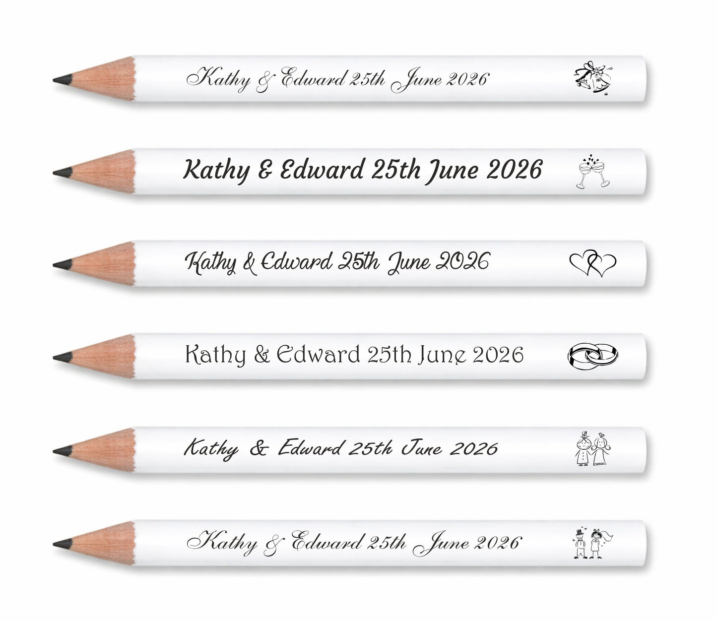 Personalised Wedding mini pencils