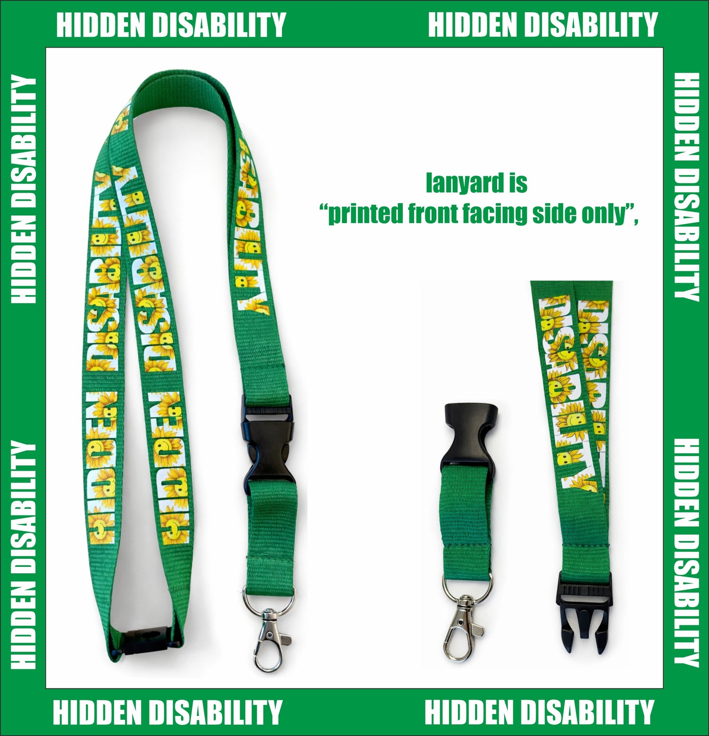 Hidden Disability Lanyard with Card and Keyring, Awareness Identification Set