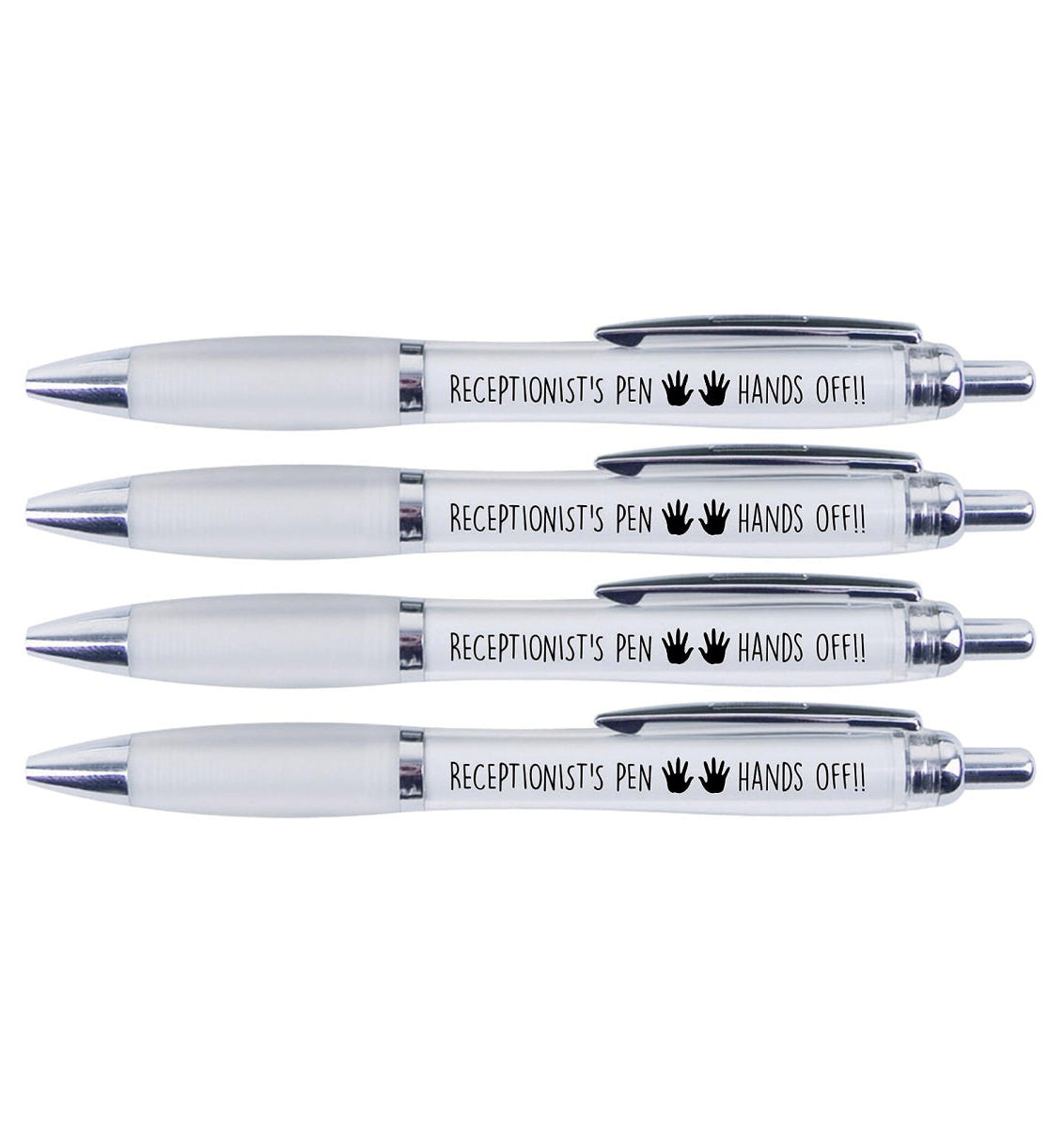 4 x Receptionist's pen "HAND'S OFF"