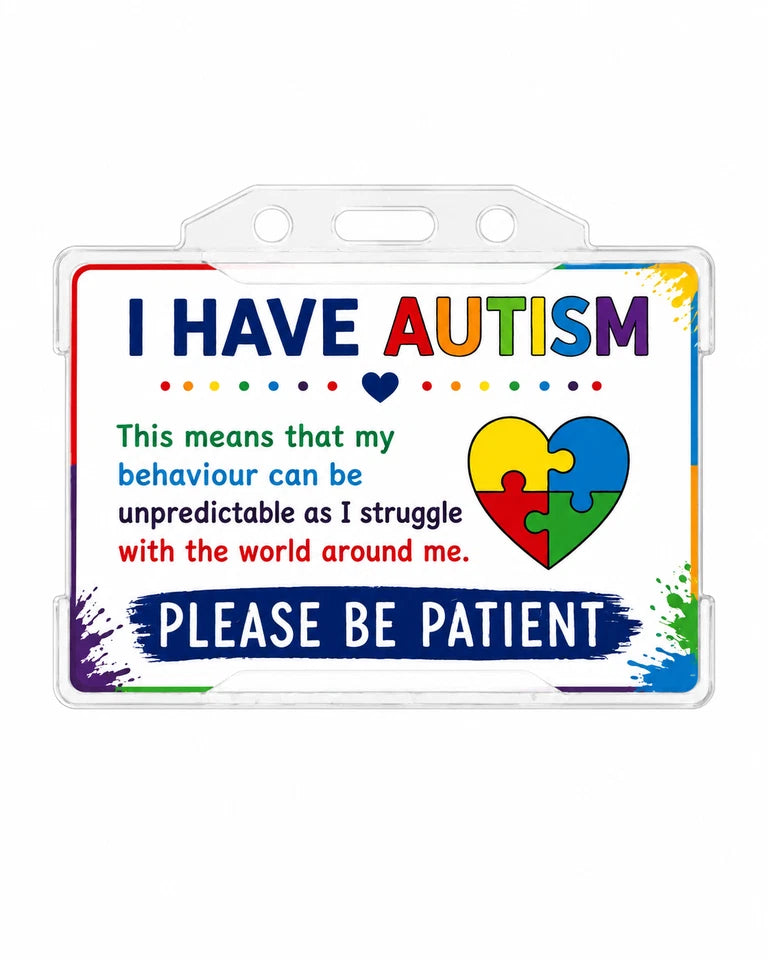 Autism Awareness Lanyard Set | Badge Holder, Retractable Reel, Hidden Disability