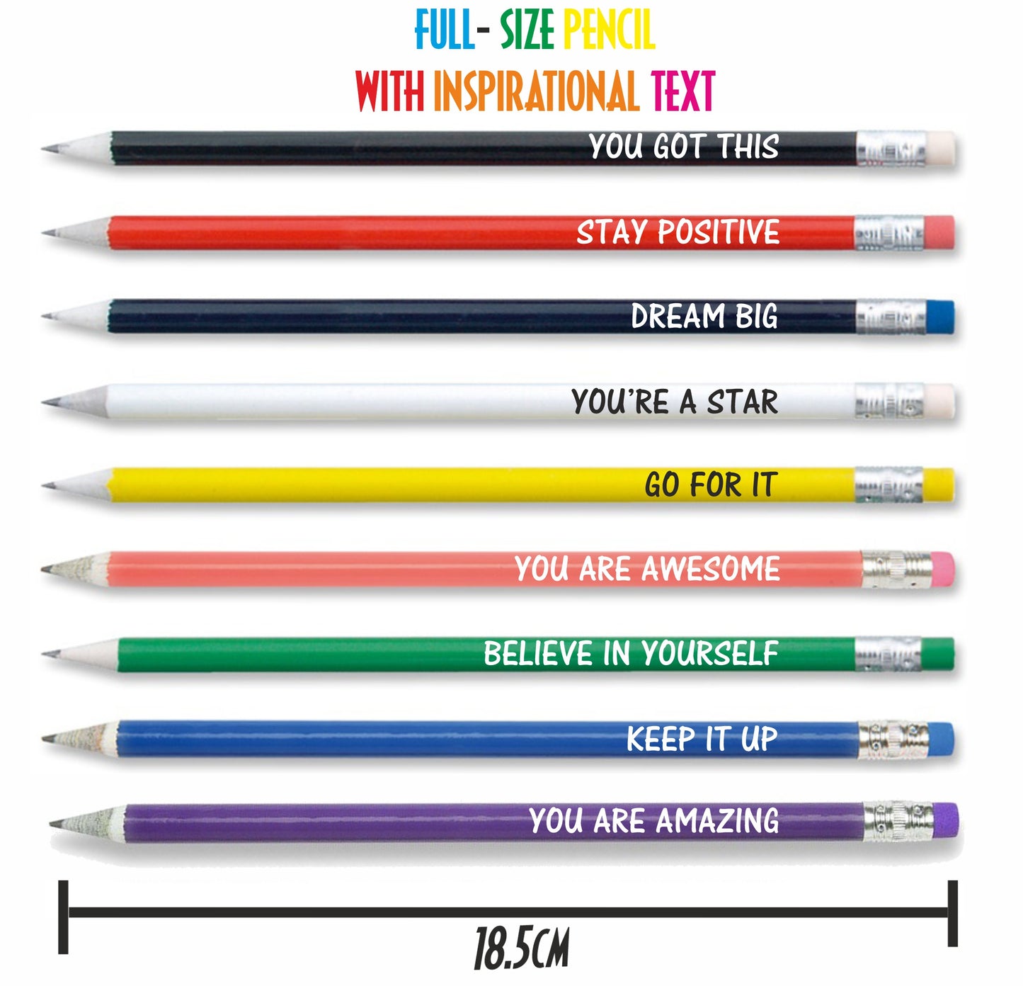 Recycled newspaper Motivational Pencils Set – Inspirational Quotes for School, Office & Gifts