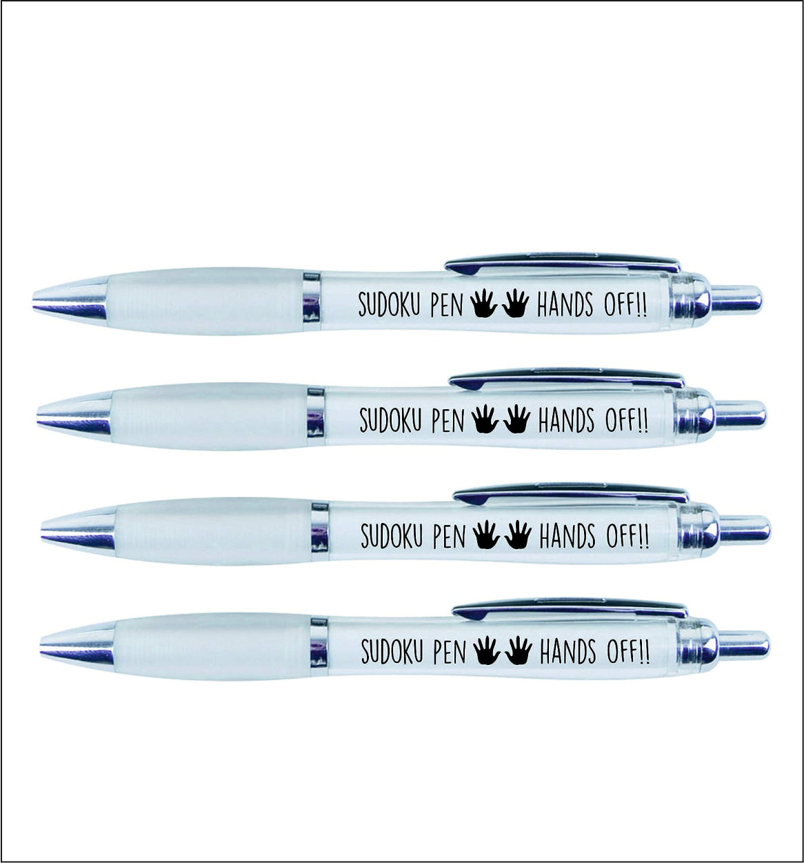 4 x Sudoku pen "HANDS OFF"