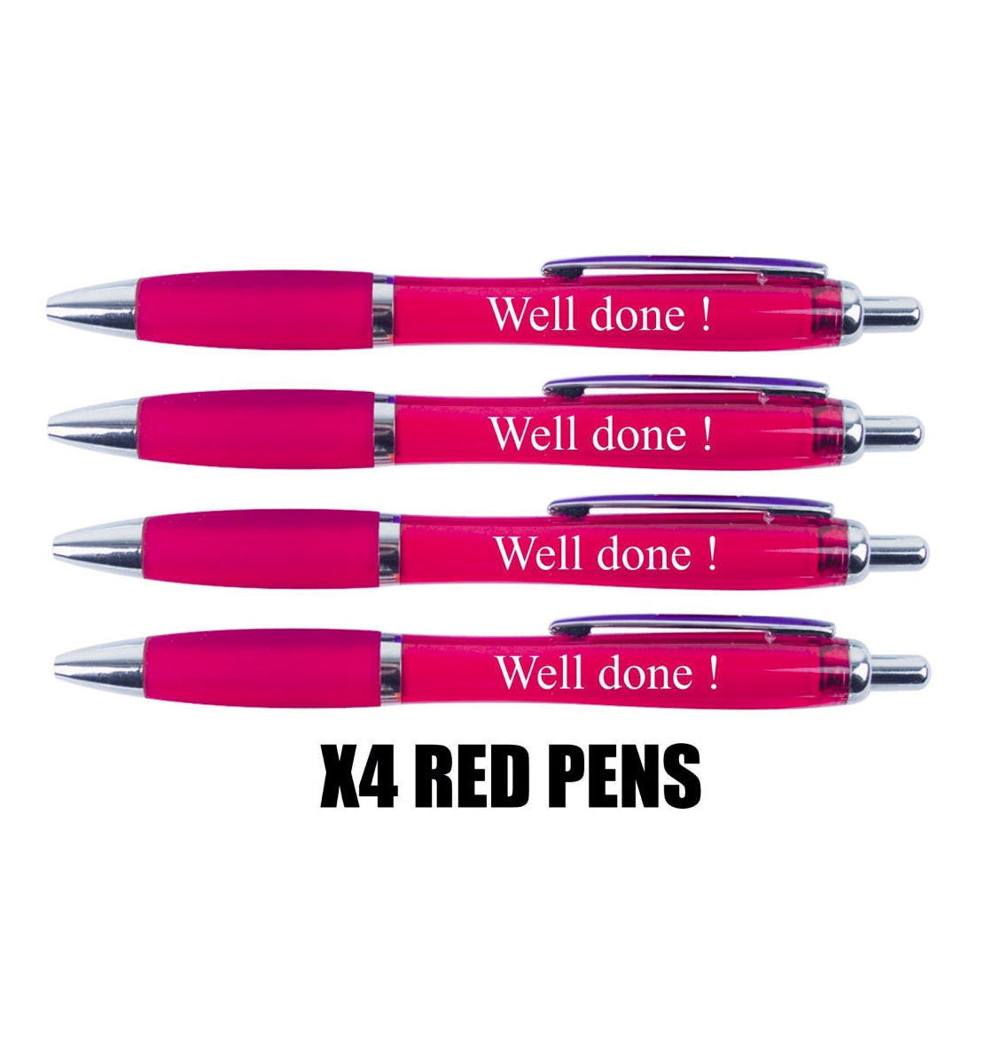 4 x Red well done Pens
