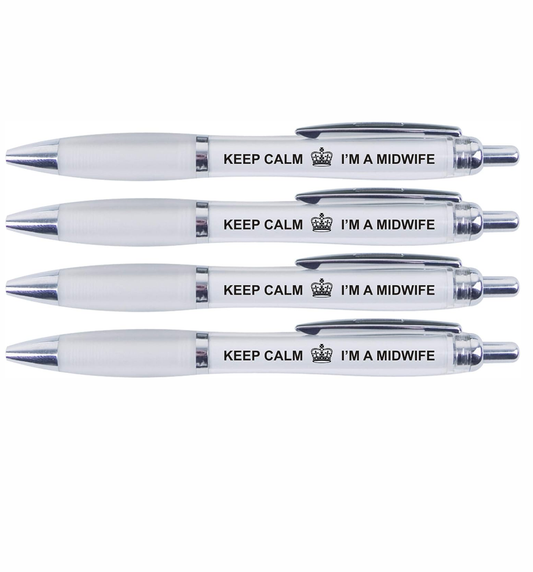4 x Keep calm I'm a midwife pen