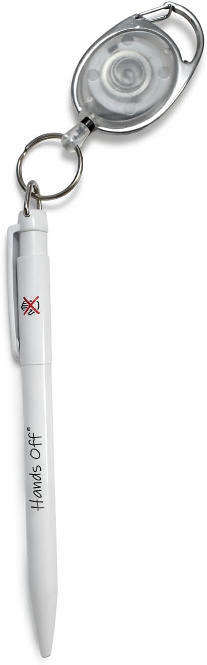 Hands Off Antibacterial Pen, Comes with Retractable Keyring for Nurse's, Teacher's, Back to School etc.