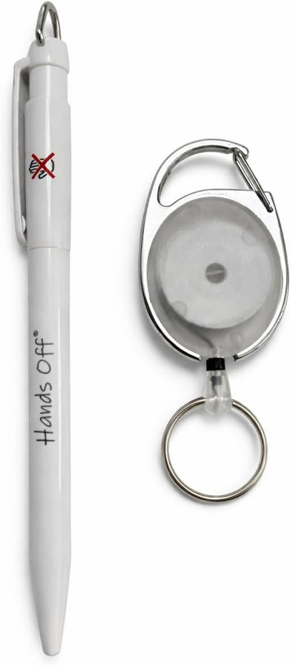 Hands Off Antibacterial Pen, Comes with Retractable Keyring for Nurse's, Teacher's, Back to School etc.