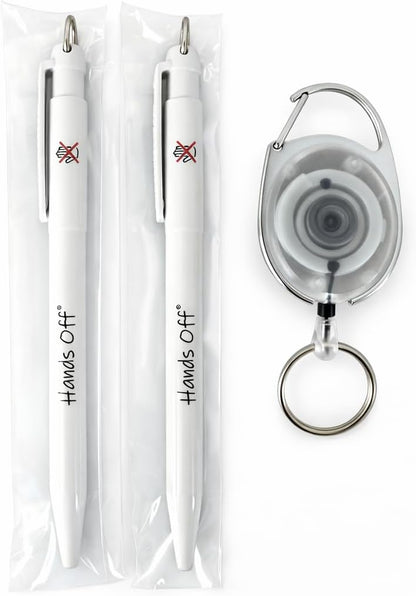 printedproducts Antibacterial Pen x 2 Comes with 1 x Retractable Keyring for Nurse's,