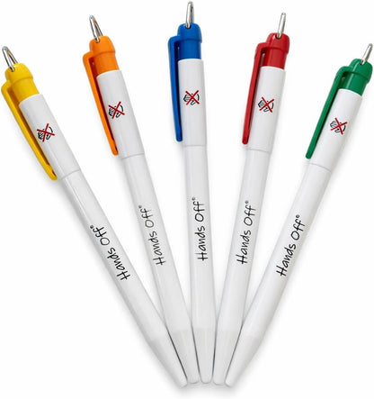 Hands Off multicolour Antibacterial Pen's x 5