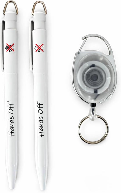 printedproducts Antibacterial Pen x 2 Comes with 1 x Retractable Keyring for Nurse's,