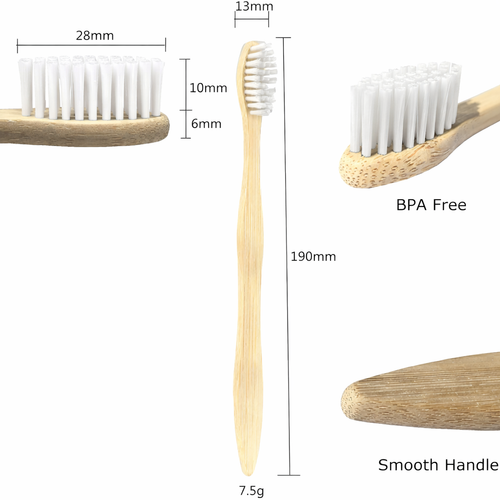 2 x Personalised Bamboo Toothbrush any text printed