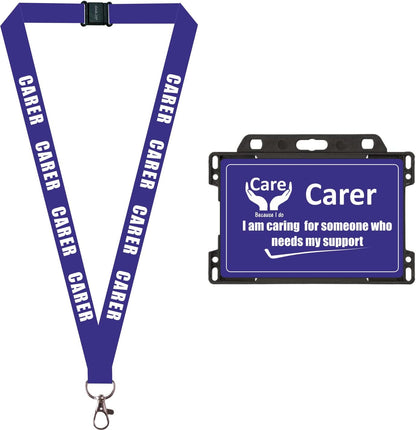 Carer Lanyard Comes with ID Card Holder x 1 for Holding a Name Badge, ID Card or Keys.