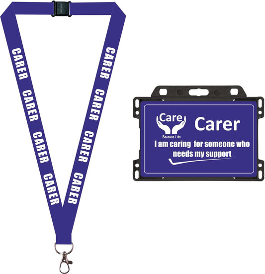 Carer Lanyard Comes with ID Card Holder x 1 for Holding a Name Badge, ID Card or Keys.