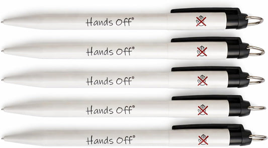 Hands Off black Antibacterial Pen's x 5