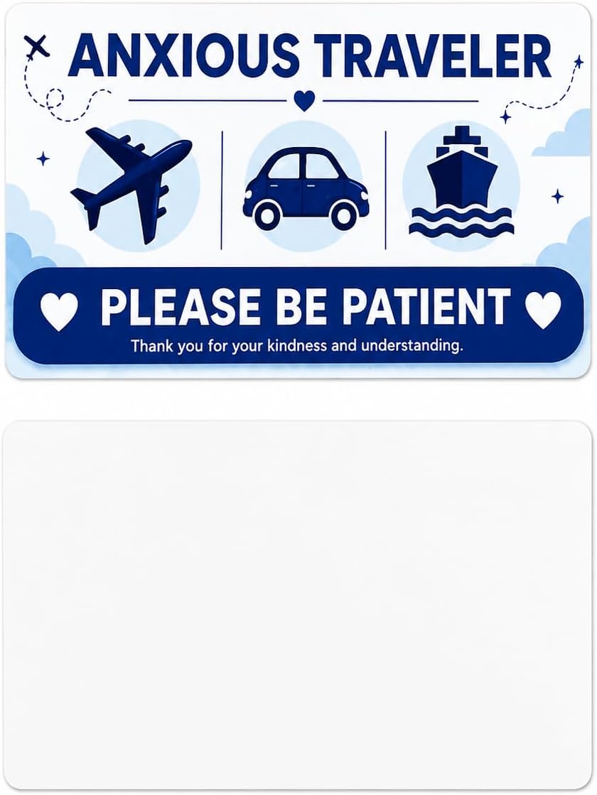 Anxious Traveler Please Be Patient Travel ID Card with Holder