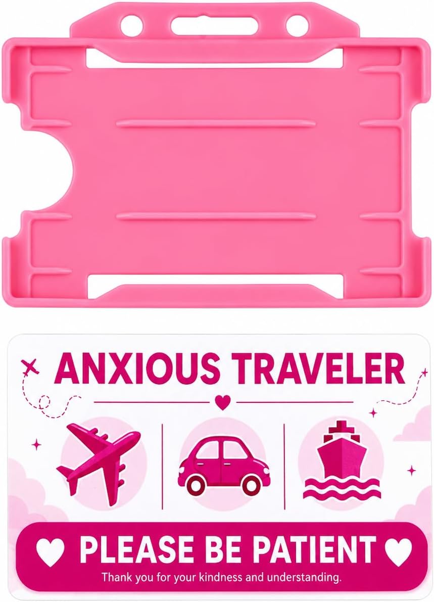 Anxious Traveler Please Be Patient Travel ID Card with Holder