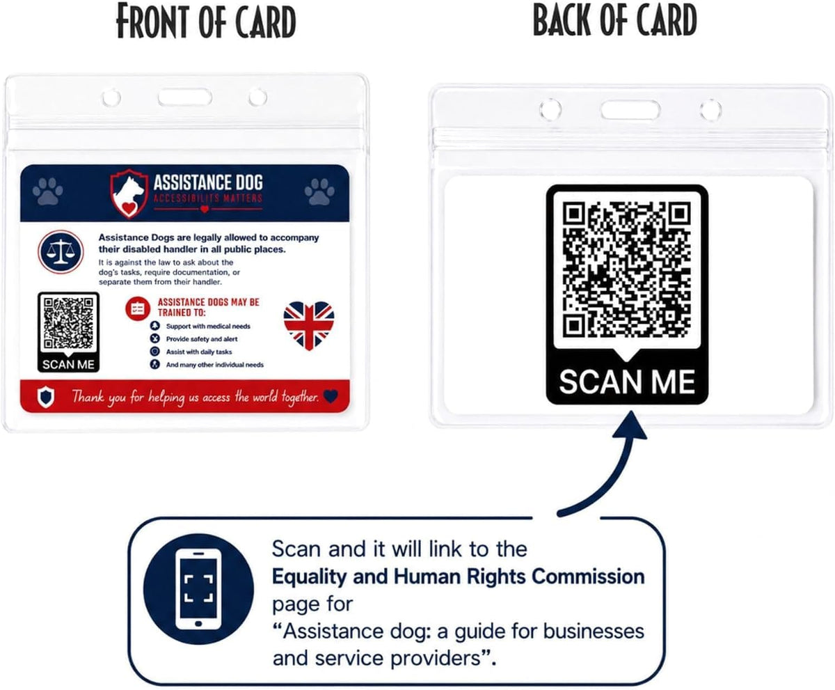 Assistance Dog ID Alert Card with id Card Holder (Card and Lanyard Set)