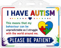 Autism Awareness Hidden Disability Card with Clear Card Holder, Please Be Patient Badge (I Have Autism Please be Patient)