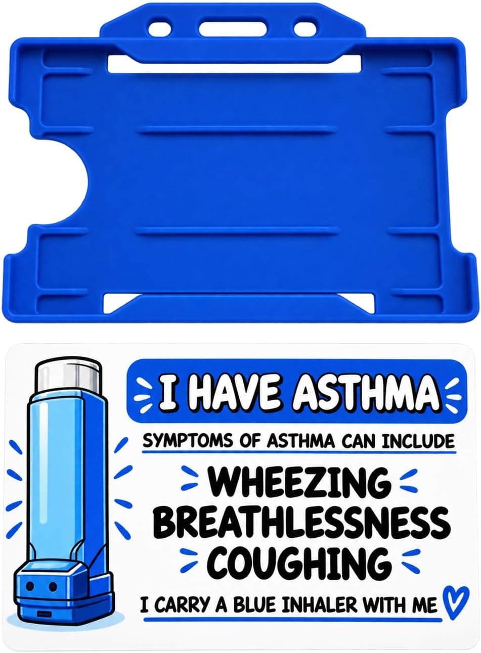 Asthma Awareness Medical Card Credit Card Size with Card Holder