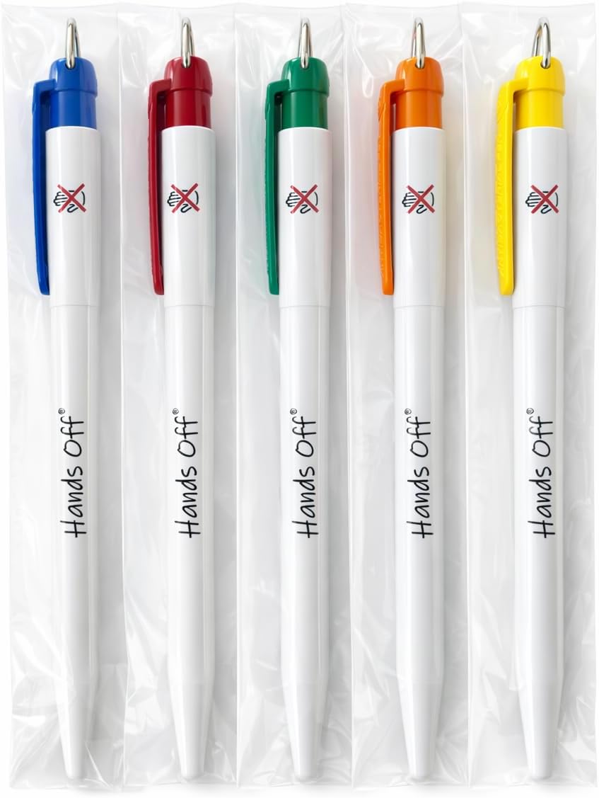 Hands Off multicolour Antibacterial Pen's x 5