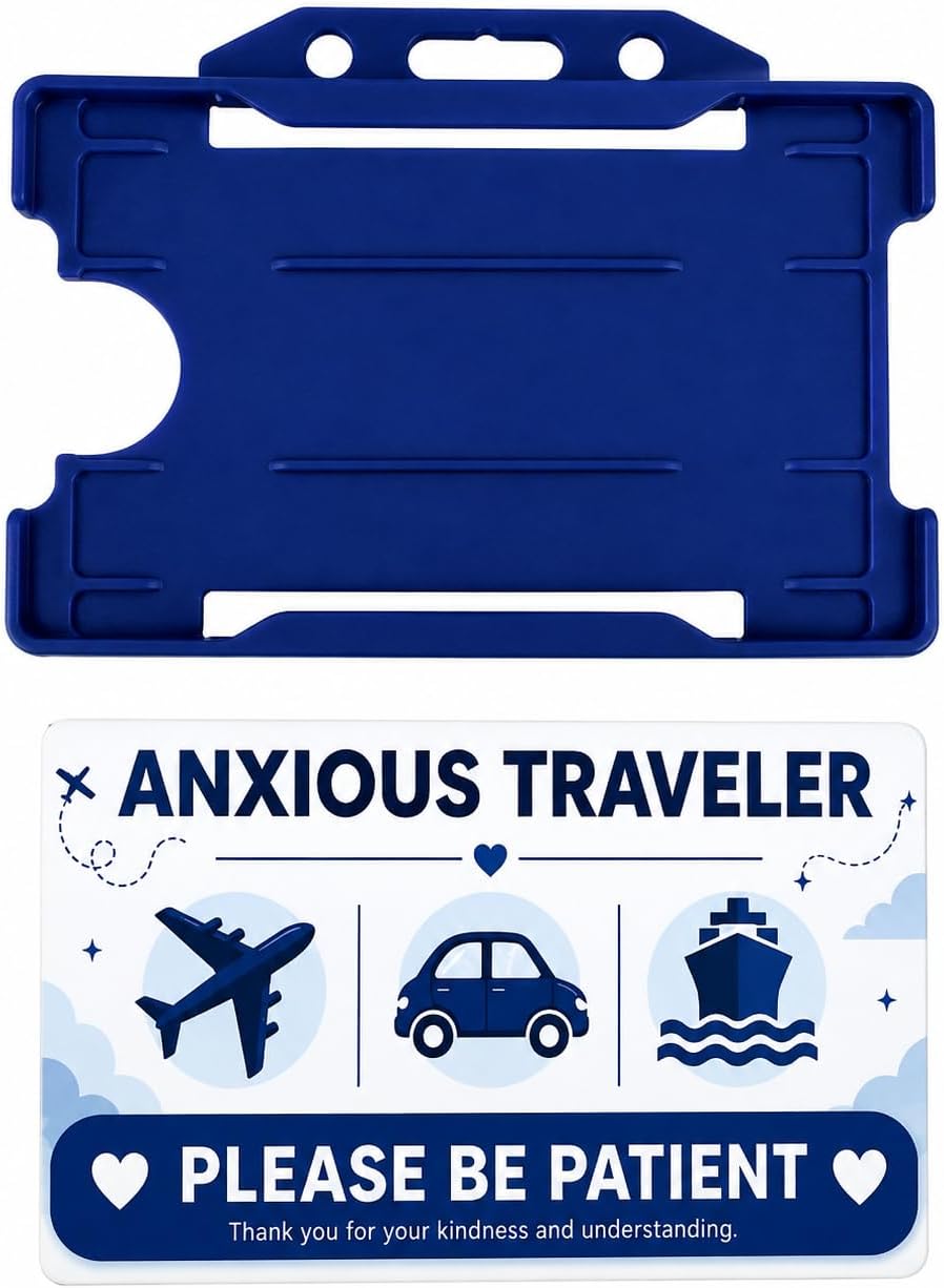 Anxious Traveler Please Be Patient Travel ID Card with Holder