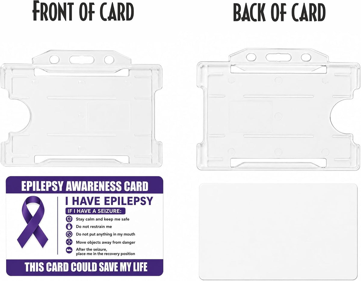 Epilepsy Awareness Card with Clear Card Holder