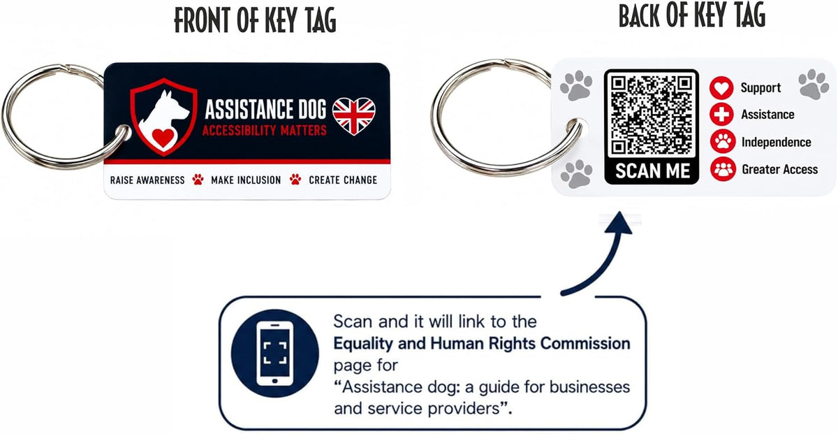 Assistance Dog ID Alert Card x3 (Key Tags)