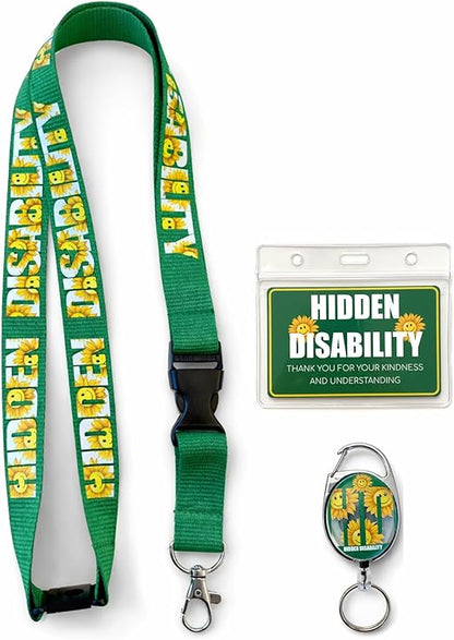 Hidden Disability Lanyard with Card and Keyring, Awareness Identification Set