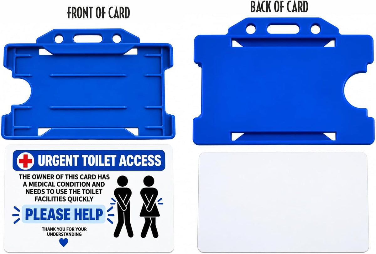 Urgent Toilet Access Card | Wallet Size Medical Card for Urgent Toilet Access | Hidden Disability Support for Bladder & Bowel Conditions
