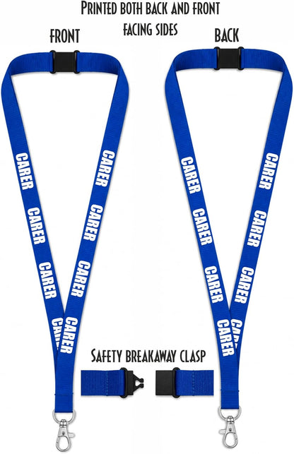 Carer Lanyard Comes with ID Card Holder x 1 for Holding a Name Badge, ID Card or Keys.