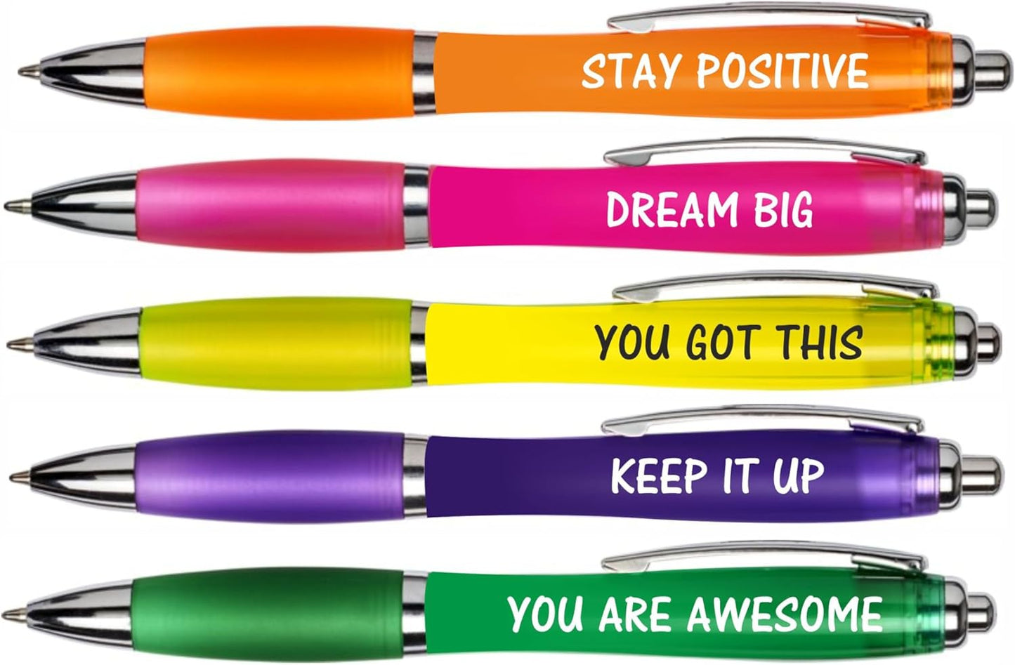 Inspirational Ballpoint Pen Gift Set, Motivational Quotes, Multicolour, 5 Pack, for Teachers, Students and Friends