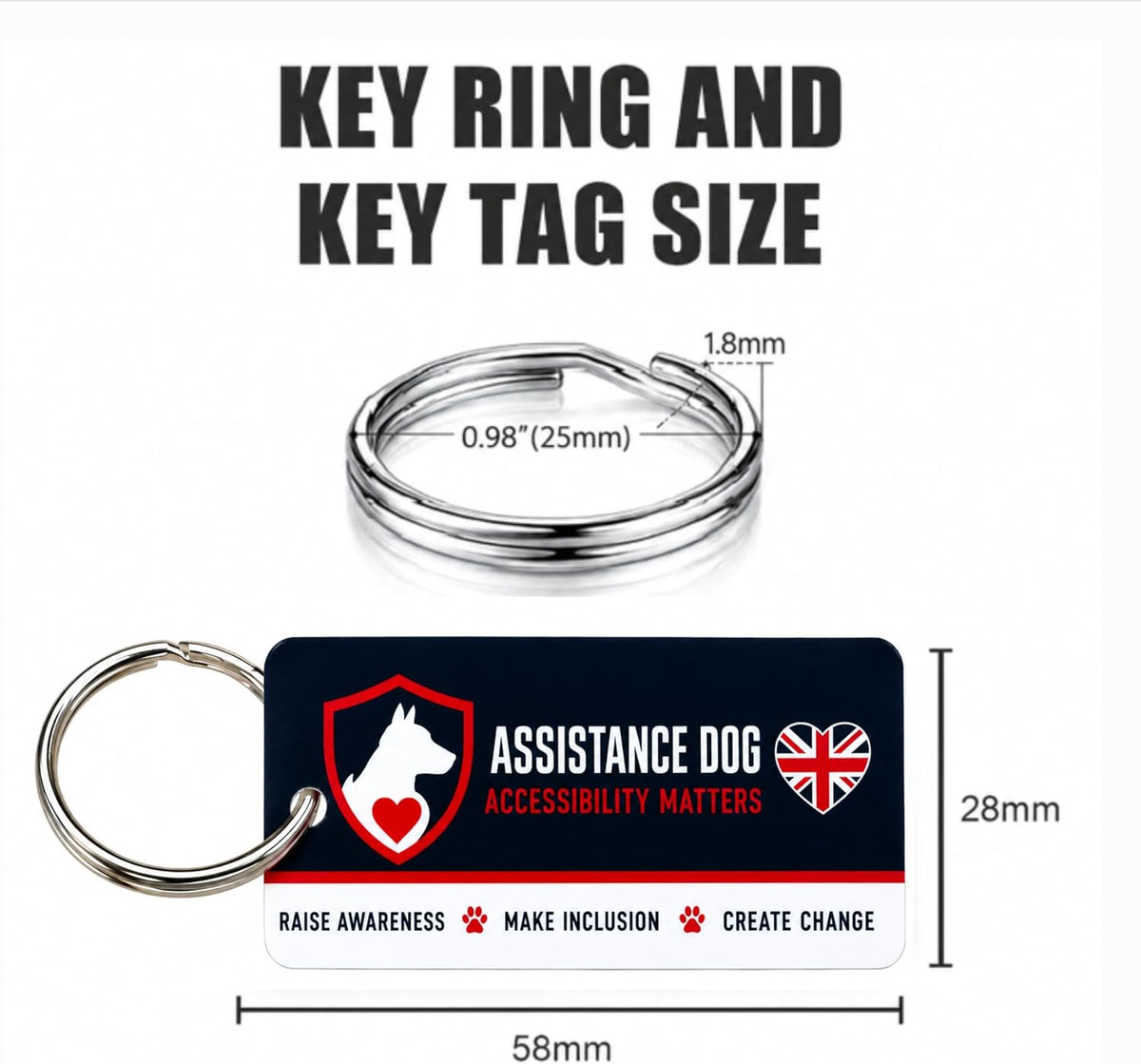 Assistance Dog ID Alert Card x3 (Key Tags)