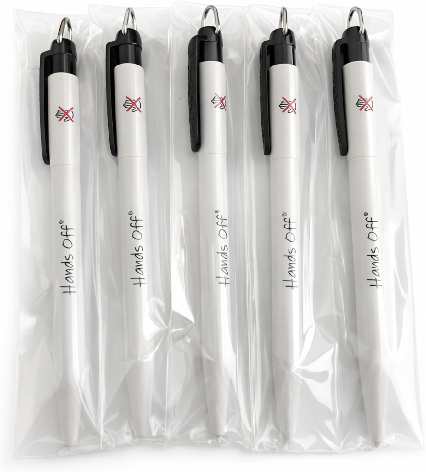 Hands Off black Antibacterial Pen's x 5