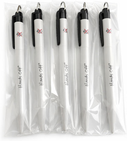 Hands Off black Antibacterial Pen's x 5