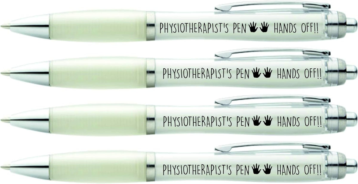 Hands Off PHYSIOTHERAPIST’S PEN 4 x PRINTED PENS FOR PHYSIOTHERAPIST’S
