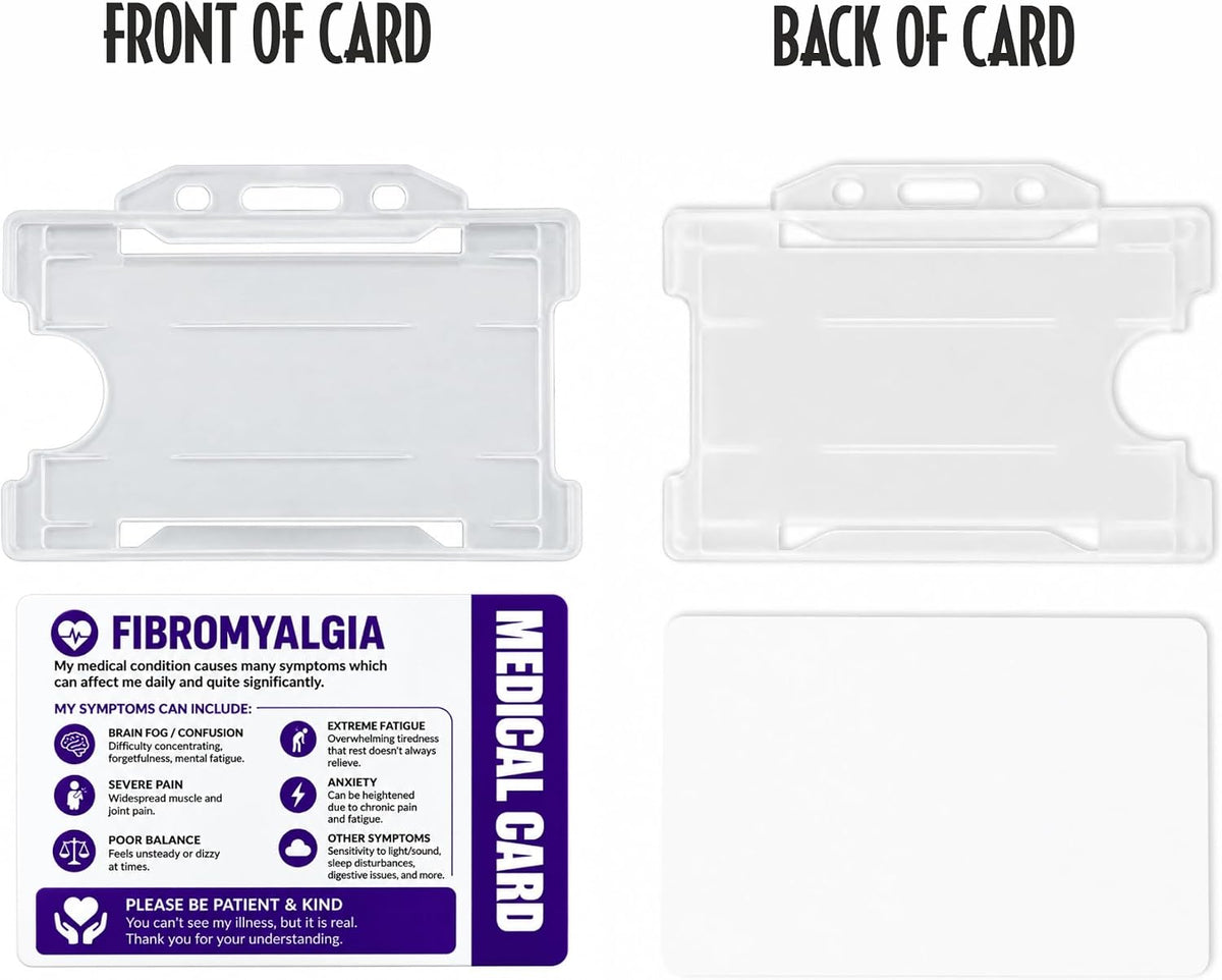 Fibromyalgia Medical Card with Clear Card Holder