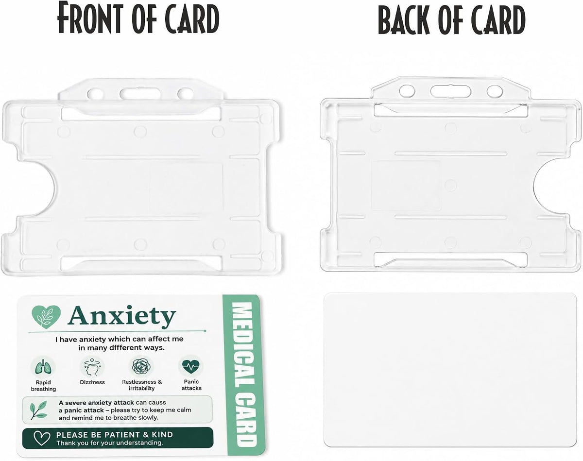 Anxiety Awareness Medical Card with Clear Card Holder