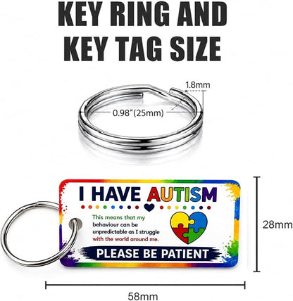 Autism Awareness Hidden Disability Keyring Tags Pack of 3