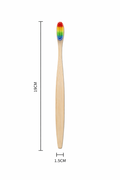 2 x Personalised rainbow Bamboo Toothbrush (Any Name Printed)