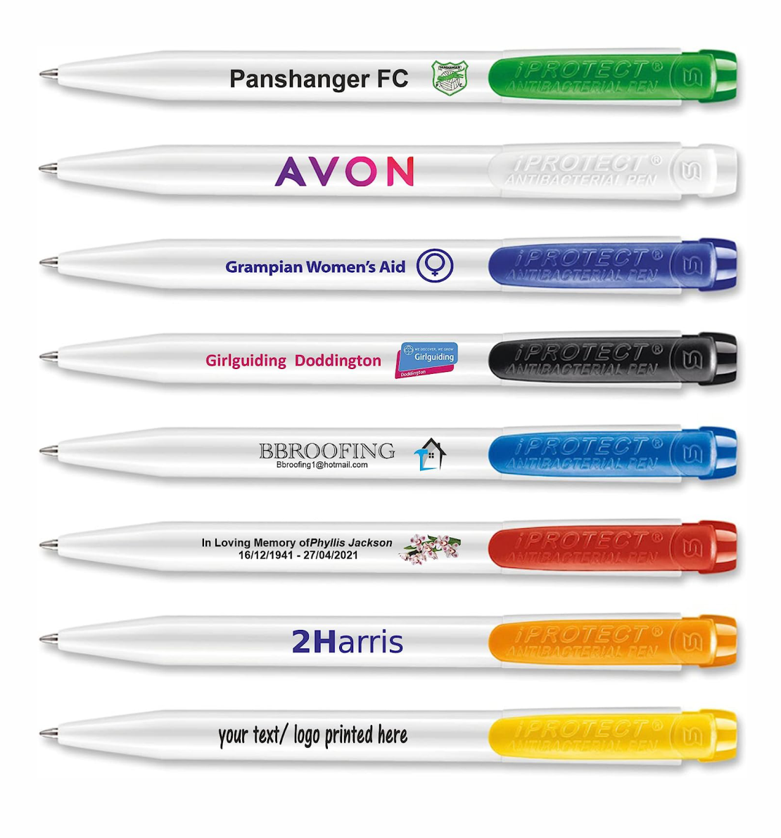 Personalised antibacterial pens