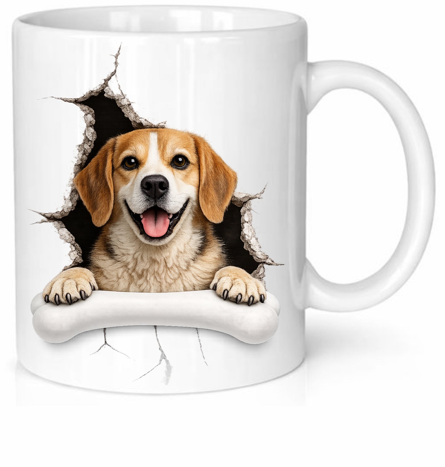 Personalised Dog Breed Mug – Custom Name on Bone