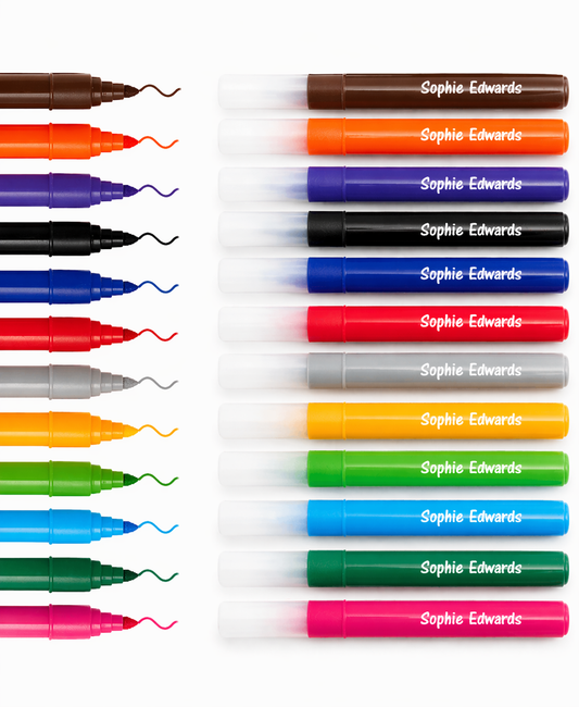 Personalised Colouring Markers – Box of 12